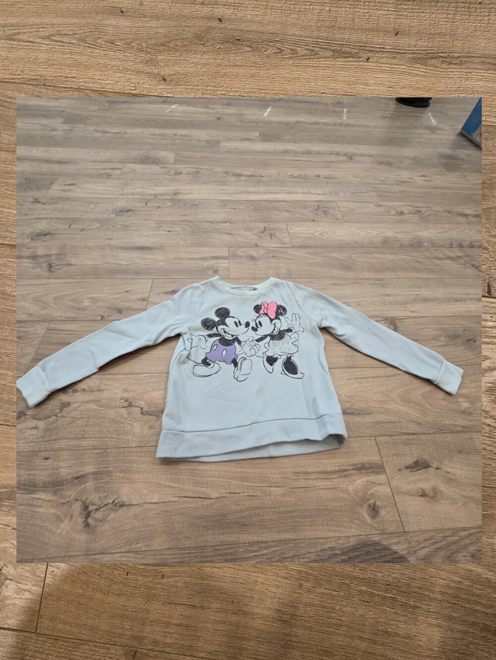 Disney Mickey & Minnie Mouse Light Blue Fleece Girls Sweatshirt Size‎ 5